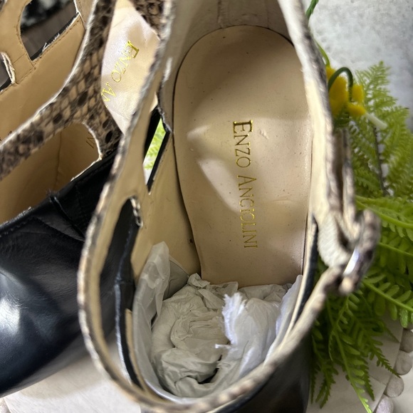 Enzo Angliolini leather stiletto bootie snake skin - Picture 3 of 9